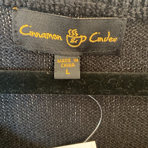 NWT Cinnamon Cinder Black Fall Leaf Sweater Vest Size Large - Picture 3 of 7